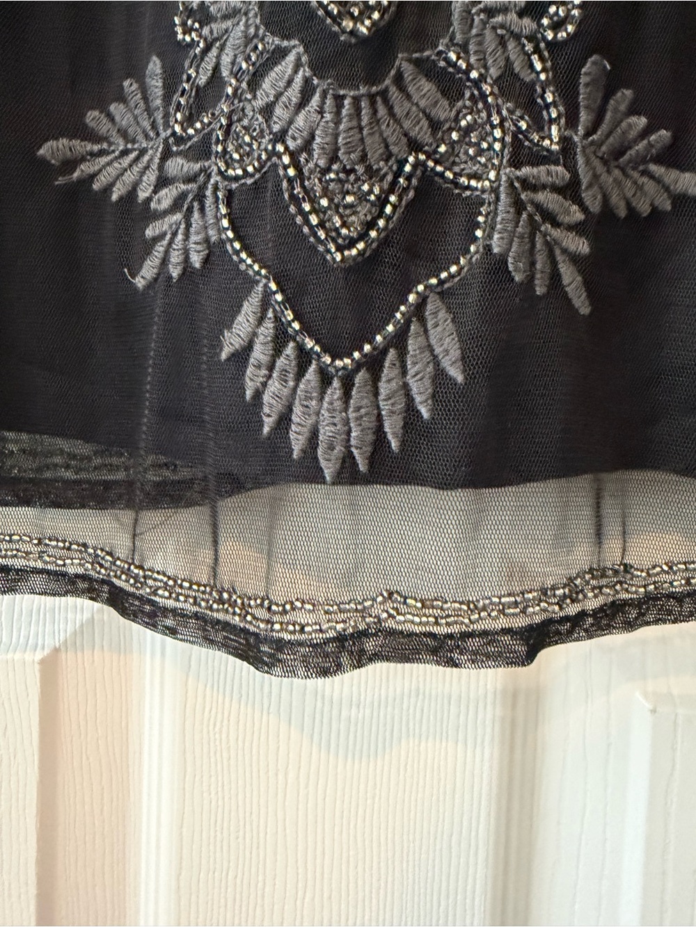 Abercrombie & Fitch Black Embroidered Mini Tank Dress - Picture 4 of 6